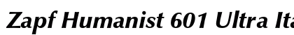 Zapf Humanist 601 Ultra Italic Preview