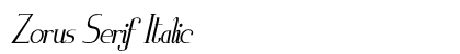 Zorus Serif Italic preview