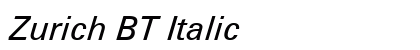 Zurich BT Italic preview