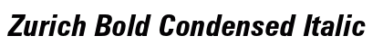 Zurich Bold Condensed Italic Preview