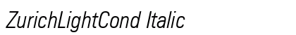 ZurichLightCond Italic preview