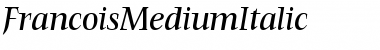 FrancoisMediumItalic Regular Font