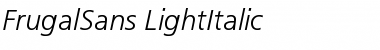 FrugalSans-LightItalic Regular Font
