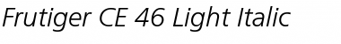 Frutiger CE 45 Light Italic Font