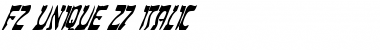 FZ UNIQUE 27 ITALIC Normal Font