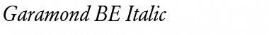 Garamond BE Italic Font