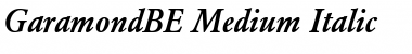 GaramondBE-Medium MediumItalic Font