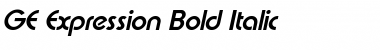 GE Expression Bold Italic Font