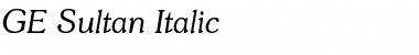 GE Sultan Italic Font