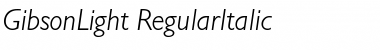 GibsonLight RegularItalic Font