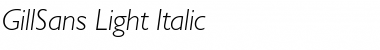 GillSans Light Italic Font