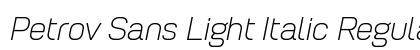 Petrov Sans Light Italic Regular preview