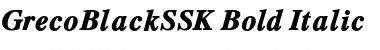 GrecoBlackSSK Bold Italic Font