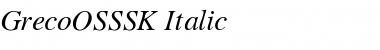 GrecoOSSSK Italic Font