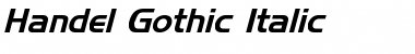 Handel Gothic Italic Italic Font