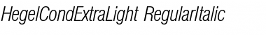 HegelCondExtraLight RegularItalic Font