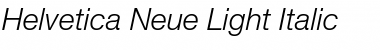 Helvetica Neue Light Italic Font