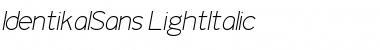 IdentikalSans LightItalic Font