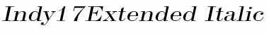 Indy17Extended Italic Font