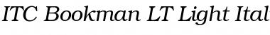 Bookman LT Light Italic Font