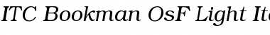Bookman OsF Light Italic Font