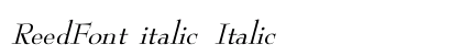 ReedFont italic Italic preview