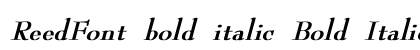 ReedFont bold italic Bold Italic Preview