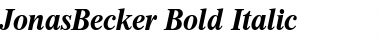 JonasBecker Bold Italic Font