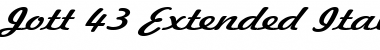 Jott 43 Extended Italic Font