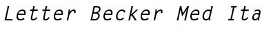 Letter Becker Med Italic Font