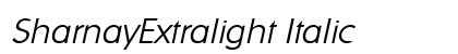SharnayExtralight Italic preview