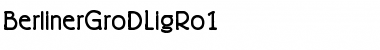 BerlinerGroDLigRo1 Regular Font