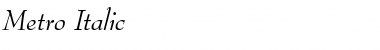 Metro Italic Font