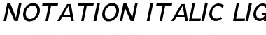 Notation Italic Light JL Regular Font