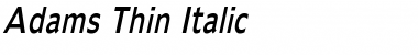 Adams Thin Italic Font