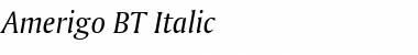 Amerigo BT Italic Font