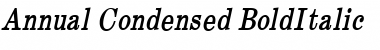Annual Condensed BoldItalic Font