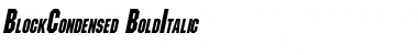 BlockCondensed BoldItalic Font