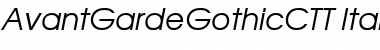 AvantGardeGothicCTT Italic Font