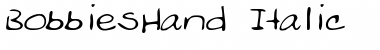 BobbiesHand Italic Font