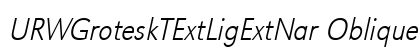 URWGroteskTExtLigExtNar Oblique Preview