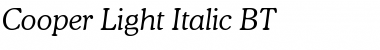 Cooper Lt BT Light Italic Font