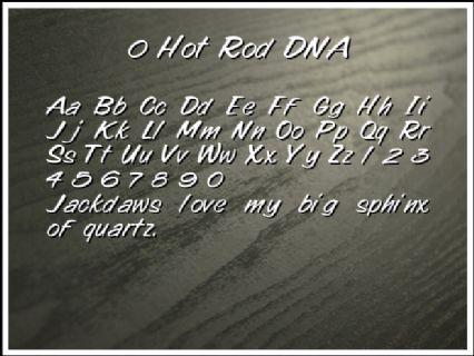 0 Hot Rod DNA Font Preview