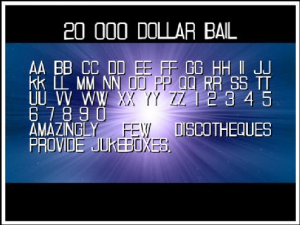 20 000 dollar bail Font Preview