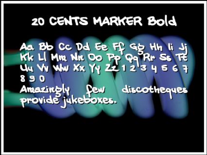 20 CENTS MARKER Bold Font Preview