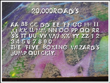 20,000Roads Font Preview