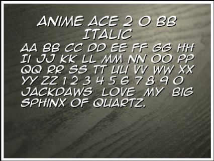 Anime Ace Italic Font