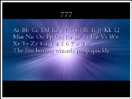 777 Font Preview