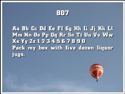 807 Font Preview