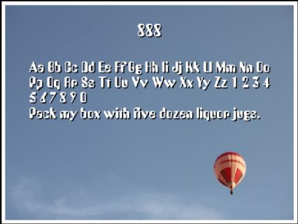 888 Font Preview
